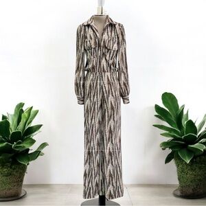 Diane Von Furstenberg Brown Patterned Jumpsuit